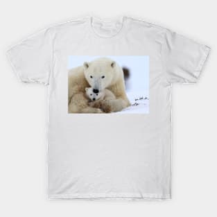 Polar bear protecting her cub T-Shirt